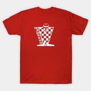 Madness Checkerboard HD - Distressed White T-Shirt